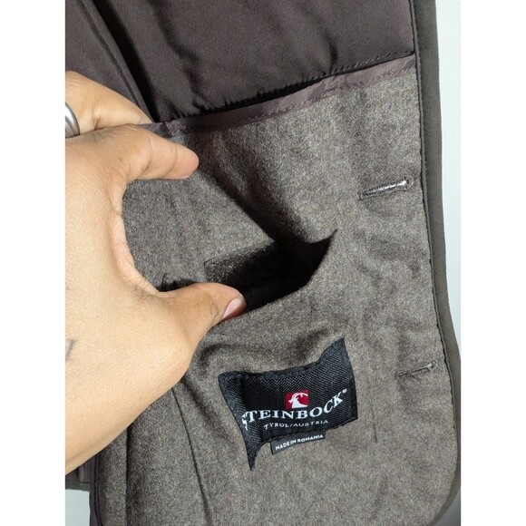 STEINBOCK Austria Mens Brown Quilted Wool Waidring Vest Sz 42 Outdoor Barncore - Picture 8 of 10